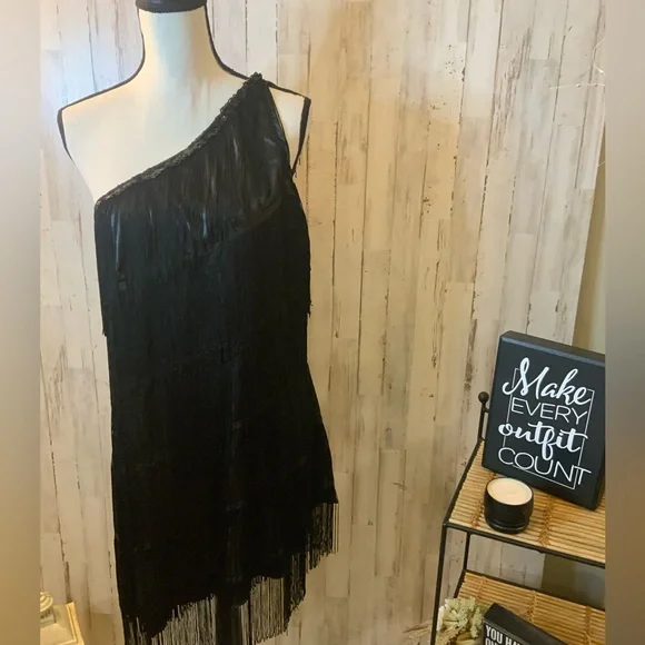 off the shoulder flapper dress Wholesale Glamorous Off-Shoulder Beaded Fringe Flapper Dress for your store